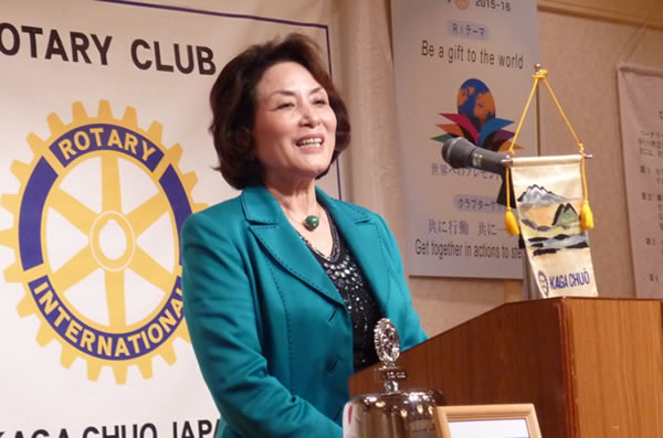 ４月６日　箔一会長 浅野邦子氏をお迎えし卓話を頂きました