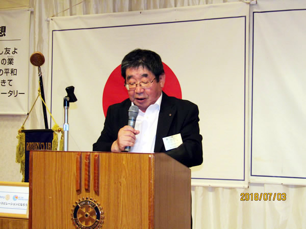 7月4日　会長幹事所信表明でした